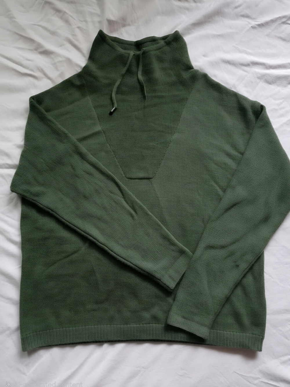 Max Studio Olive Green Turtleneck Wool Sweater